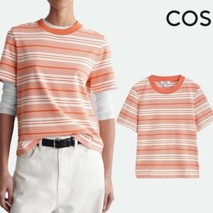 COS Orange and White Striped Tee
